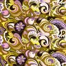 Viscosestof Retrobloemen – olijf/lila,  thumbnail number 1