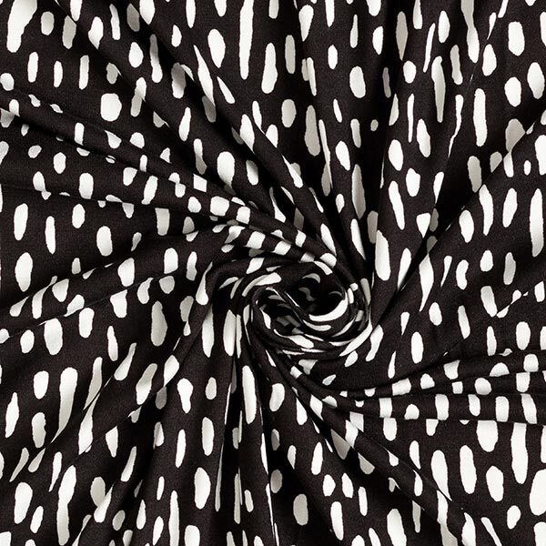 Viscose jersey druppels – zwart/wit, image number 3