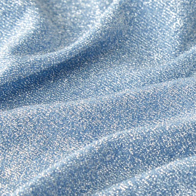 Jersey stof lamettaglitter glamour – lichtblauw,  image number 2