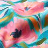 Decostof Katoenkeper Geschilderde bloemen – roze/turkoois,  thumbnail number 2