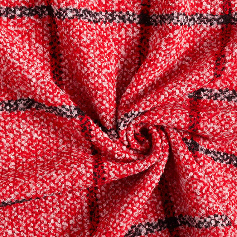 Mantel bouclé geruit – rood,  image number 3