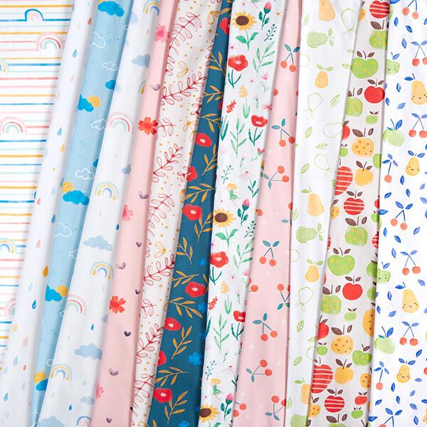 GOTS Katoenjersey Aquarel bloemen | Tula – roze, image number 7