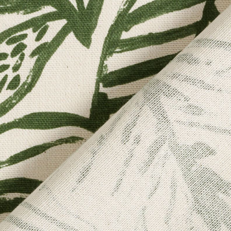 Decostof Half panama geschilderde Monstera – creme/pijn,  image number 4