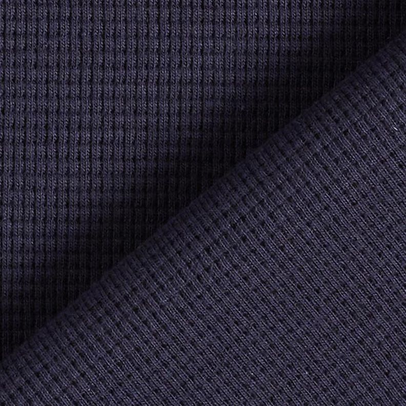 Mini Katoenen wafel jersey effen – marineblauw,  image number 4