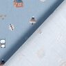 GOTS Katoenpopeline Beer en uil in beweging – licht jeansblauw,  thumbnail number 4