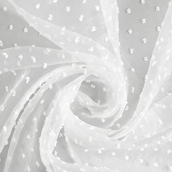 Organza dobby stippen – wit, image number 1
