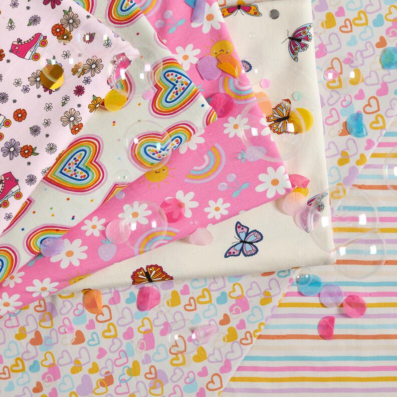 Katoenjersey Pastelkleurige strepen – ecru/pastelviolet,  image number 5