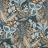 Decostof Half panama Paisley bladeren – blauwgrijs,  thumbnail number 1