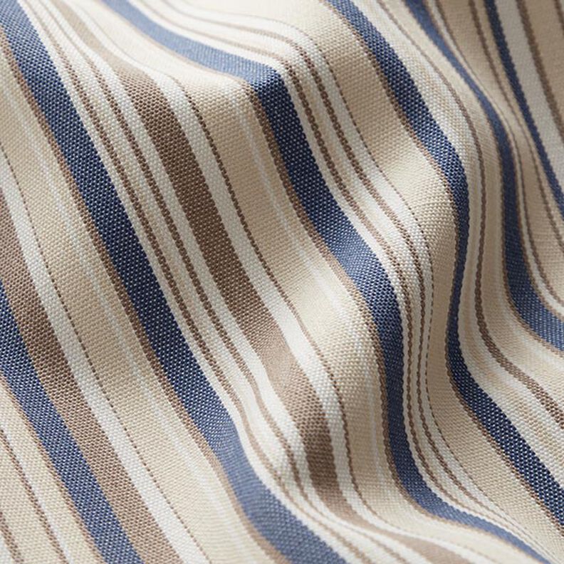 Luifelstof Fijne strepen – beige/jeansblauw,  image number 2