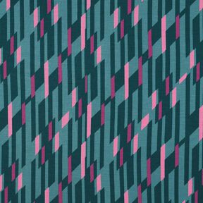 Romaniet jersey abstracte ruiten – petroleum/roze, 