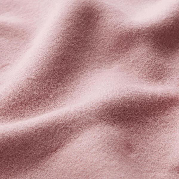 GOTS Katoenen fleece effen – oudroze, image number 2