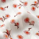 Chiffon satijn strepen en bloemen – wit, 