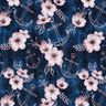 Katoenjersey Bloemen & ankers | Glitzerpüppi – nachtblauw/licht oudroze,  thumbnail number 1