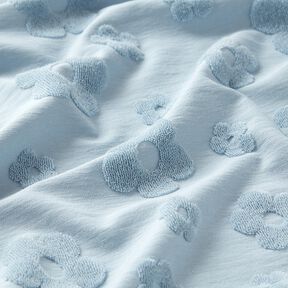 Badstof jersey Bloemen – zilverblauw, 