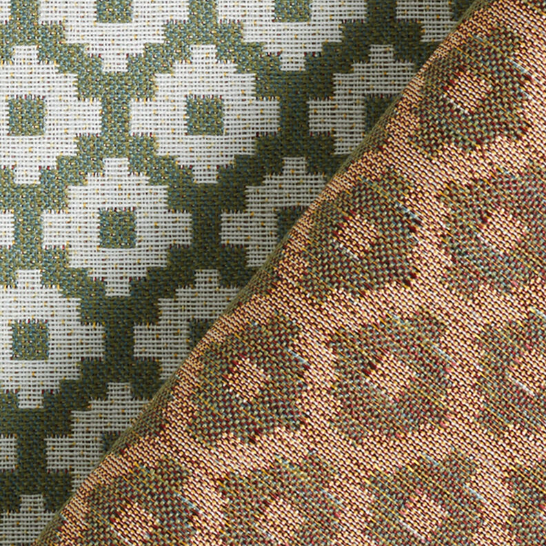 Outdoorstof jacquard Ruiten – olijf,  image number 4