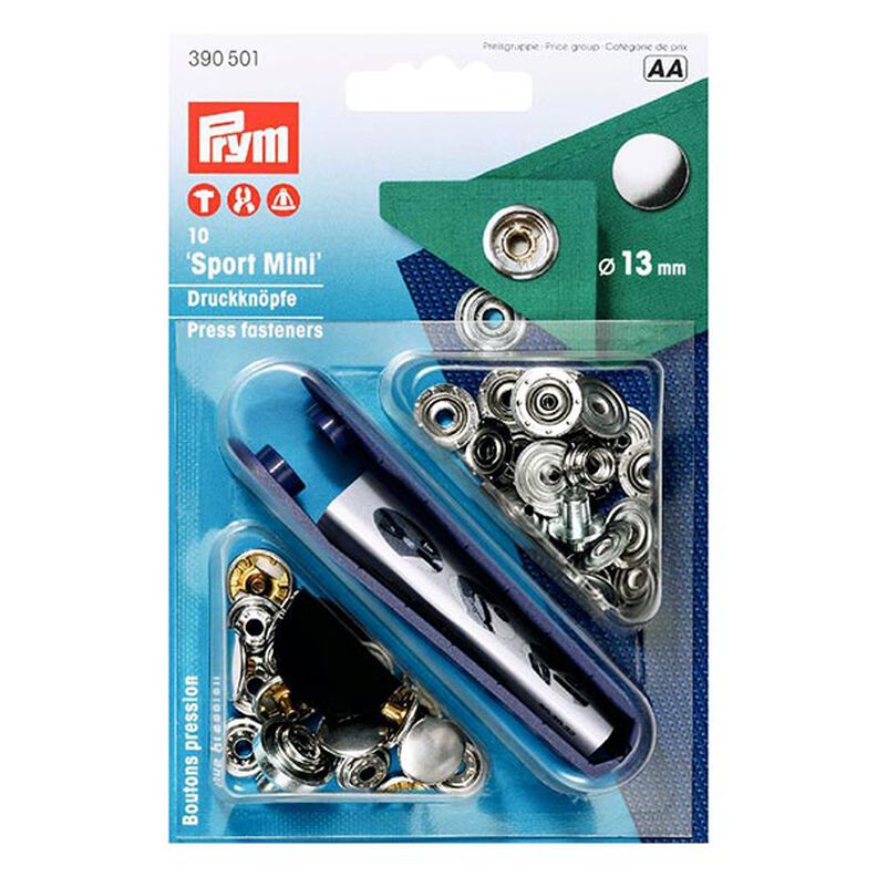 Drukknopen sport mini [Ø 13 mm] - zilver metalen| Prym,  image number 1