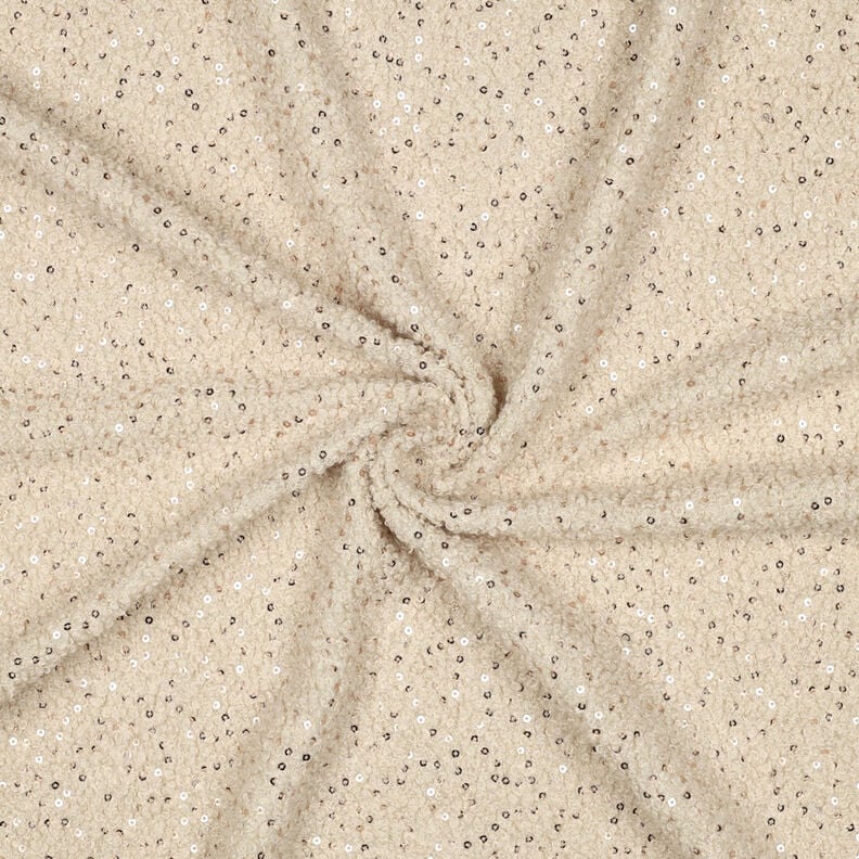 Tricot bouclé Pailletten Effen | Poppy Fabrics – cashew,  image number 4