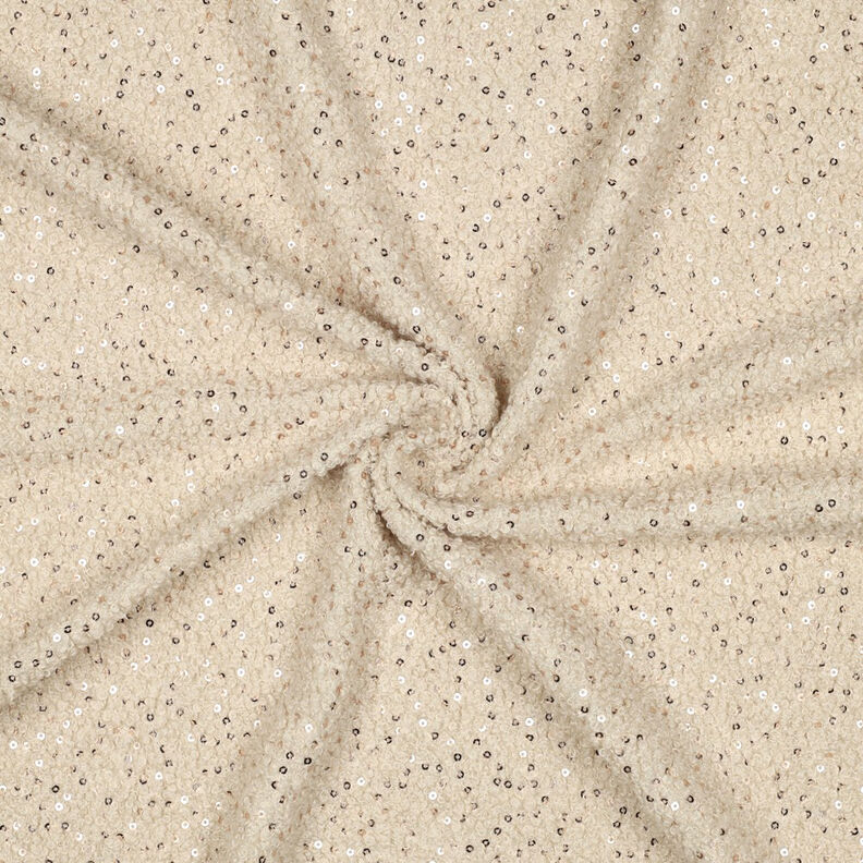 Tricot bouclé Pailletten Effen | Poppy Fabrics – cashew, image number 4