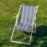 Outdoor Ligstoel stof Lengtestrepen 44 cm – indigo/beige,  thumbnail number 4