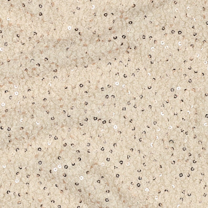 Tricot bouclé Pailletten Effen | Poppy Fabrics – cashew,  image number 3