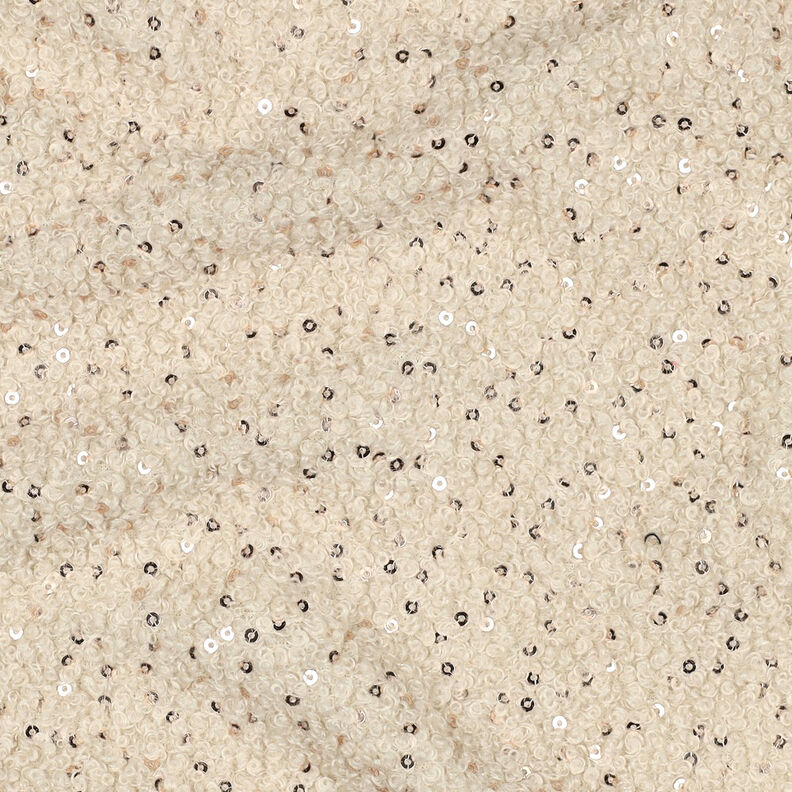 Tricot bouclé Pailletten Effen | Poppy Fabrics – cashew, image number 3