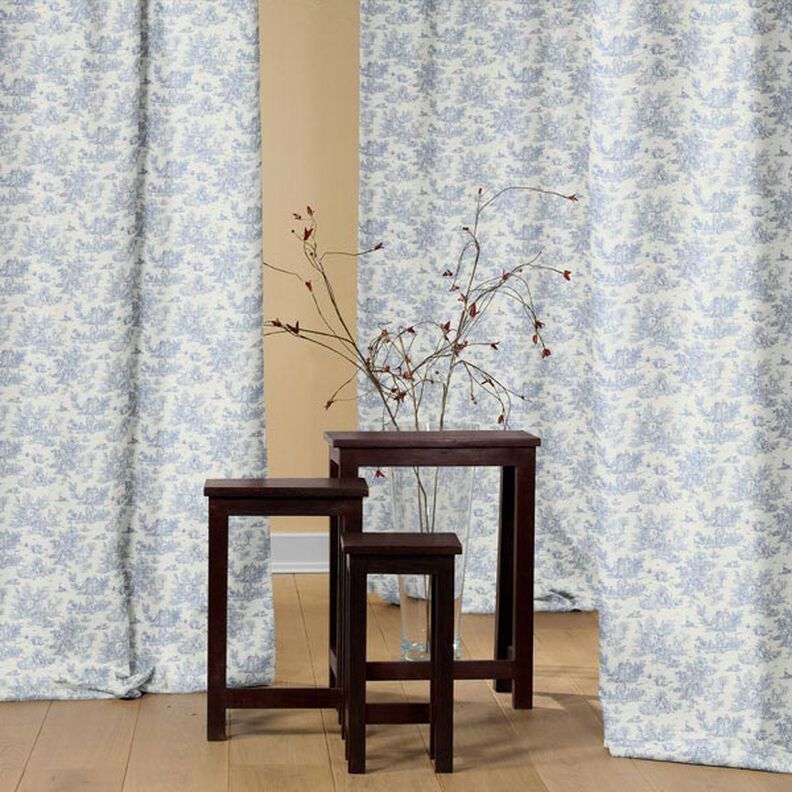 Katoenen stof Mini Pastorale 280 cm – blauw,  image number 4