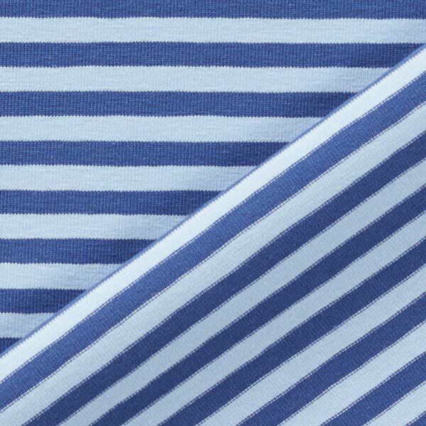 Katoenjersey smalle strepen – jeansblauw/lichtblauw,  image number 4
