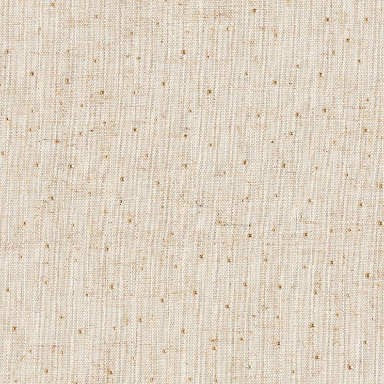 Viscose-linnen-mix Glinsterende punten – amandel/goud metallic,  image number 1