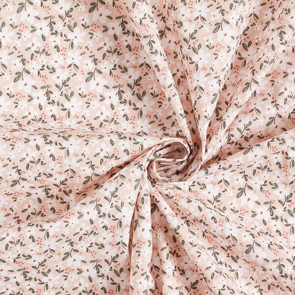 Biologisch katoenpopeline delicate bloemen – roos, image number 3