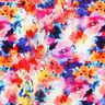 Viscosestof kleurrijke aquarel bloemen digitale print – intens roze/blauwlila,  thumbnail number 1