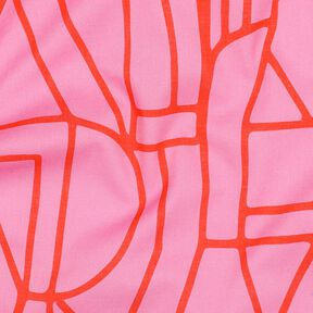 Katoen voile Town | Nerida Hansen – pastelviolet/vuurrood, 
