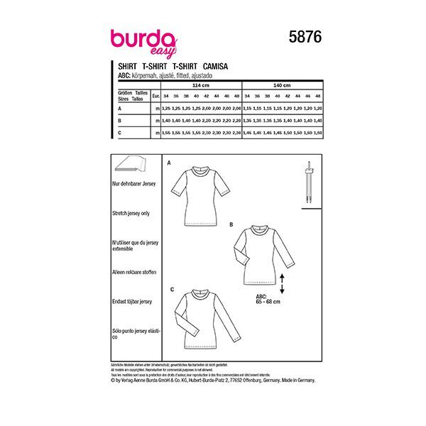 Shirt | Burda 5876 | 34-48,  image number 12