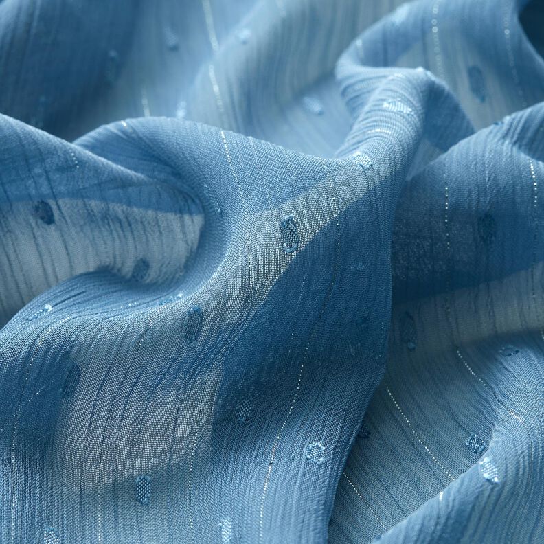 Chiffon dobby metallic krijtstreep – stralend blauw/zilver metallic,  image number 2