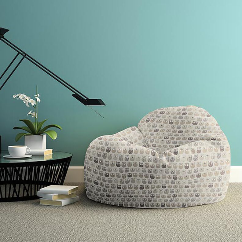 Katoenen stof cretonneuil – creme/grijs,  image number 7