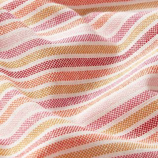 Decostof Half panama veelkleurige strepen gerecycled – roos, 