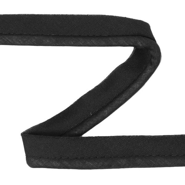 Katoenen paspelband [20 mm] - zwart,  image number 1