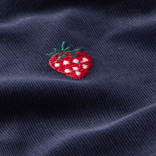 Babyrib Aardbeien borduurmotief – nachtblauw, 