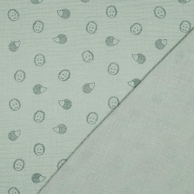 Mousseline/dubbel gehaakte stoffen Egels | Poppy Fabrics – licht mint/donkergroen,  image number 4
