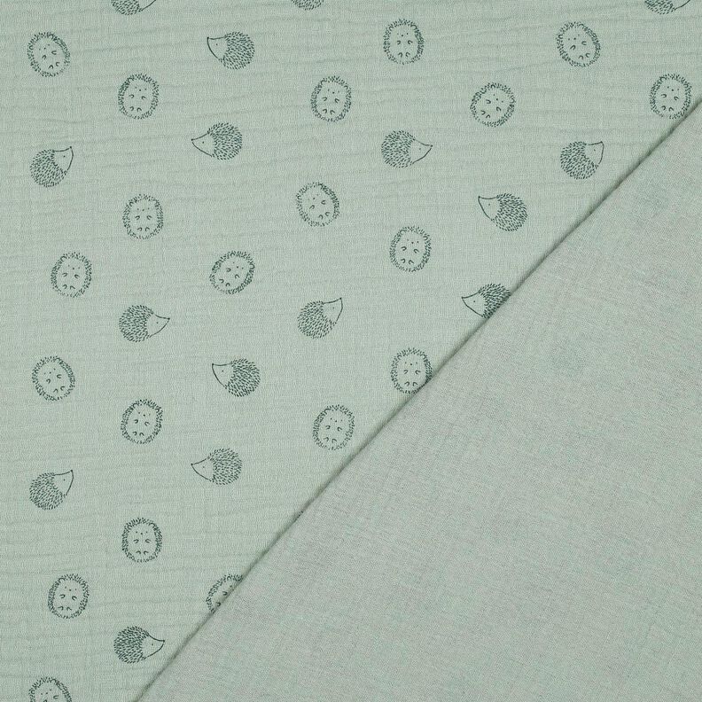 Mousseline/dubbel gehaakte stoffen Egels | Poppy Fabrics – licht mint/donkergroen, image number 4