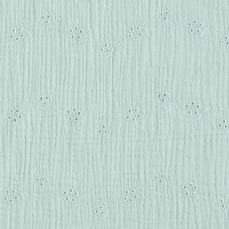 Mousseline/dubbel gehaakte stoffen Los borduursel Bloemenranken – licht mint,  image number 1