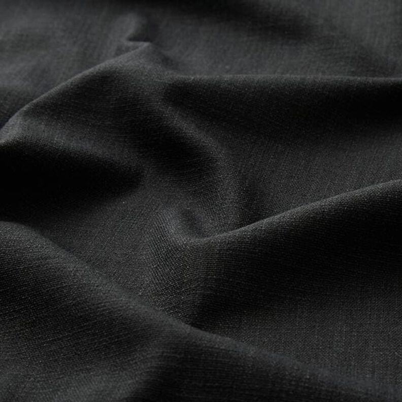 Stretch linnenstof mix – zwart,  image number 3