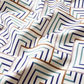 Decostof Half panama moderne diamanten – wit/blauw, 