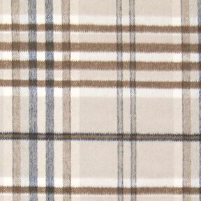 Mantelstof Wolmix Ruwe ruiten – licht taupe/mocca, 