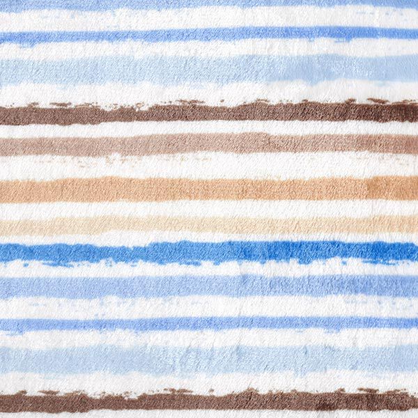 Gezellige fleece onregelmatige strepen – wit/blauw, image number 1