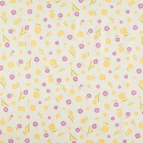 Decostof Half panama kleine lentebloemen – ecru/vanillegeel, 