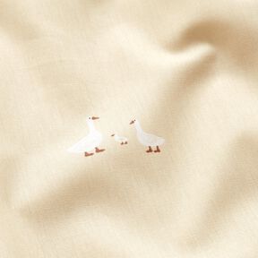 Katoenpopeline Ganzenfamilie – lichtbeige, 