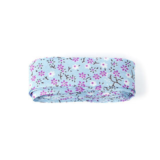 3 m schuine band Kleine bloemetjes 2 – lichtblauw, 