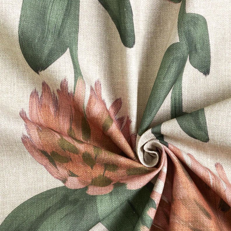 Decostof Half panama bloeiende klaver – rood/licht taupe,  image number 3