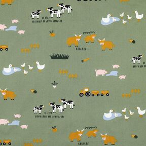 Katoenpopeline Boerderijdieren | Poppy Fabrics – pijn, 