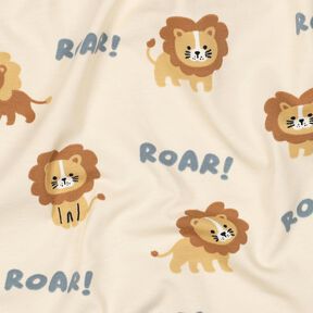 Katoenjersey Leeuw | Poppy Fabrics – lichtbeige/reekalf, 